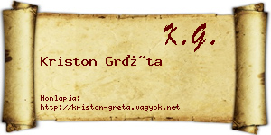 Kriston Gréta névjegykártya